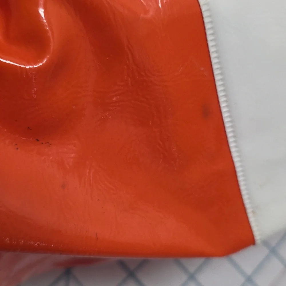 Orange and‎ White Vinyl Duffle/Tote Bag Vintage 1980s, Preloved